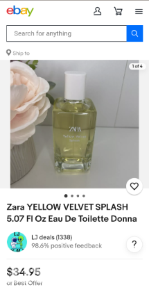 ZARA | Yellow Velvet Splash Perfume